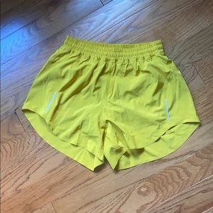 Yellow lulu lemon shorts